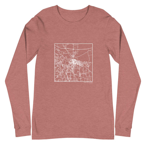 Lake City Florida  Map Unisex Long-Sleeve T-shirt with City inscription in Heather Mauve