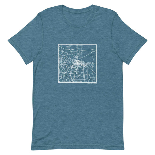 Lake City Florida  Map Unisex T-Shirt with City inscription in Heather Teal