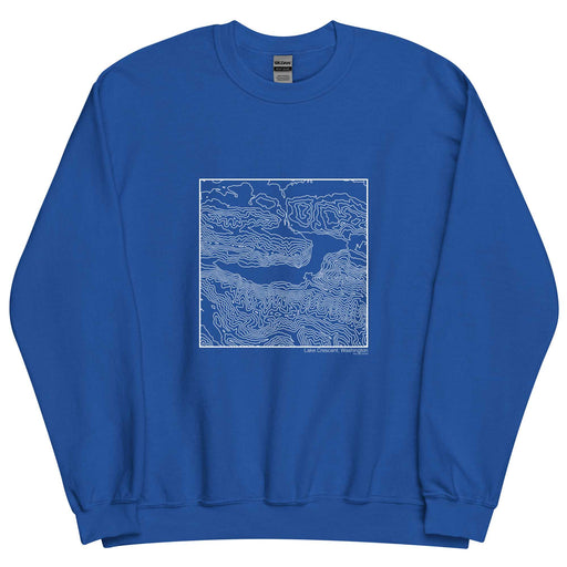 Lake Crescent Washington Topographic  Map Unisex Crewneck Sweater with City inscription in Royal Blue