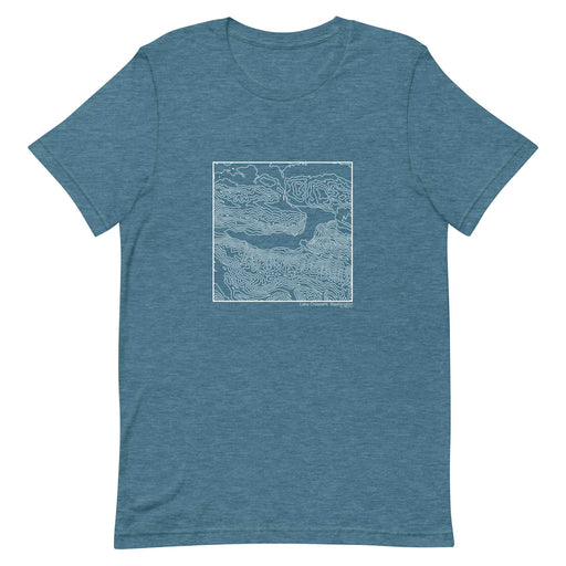 Lake Crescent Washington Topographic  Map Unisex T-Shirt with City inscription in Heather Teal
