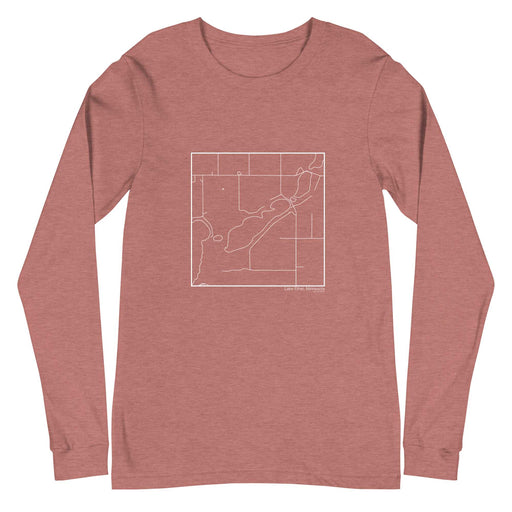 Lake Ethel Minnesota  Map Unisex Long-Sleeve T-shirt with City inscription in Heather Mauve