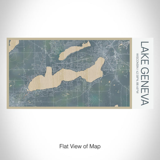 Rendered View of Lake Geneva Wisconsin Map on 17oz Stainless Steel Insulated Bottle with printed afternoon style map