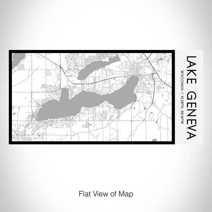 Rendered View of Lake Geneva Wisconsin Map on 17oz Stainless Steel Insulated Bottle with printed classic style map