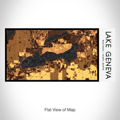 Rendered View of Lake Geneva Wisconsin Map on 17oz Stainless Steel Insulated Bottle with printed ember style map