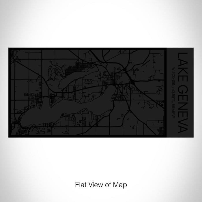 Rendered View of Lake Geneva Wisconsin Map on 17oz Stainless Steel Insulated Cola Bottle in Stainless in Matte Black