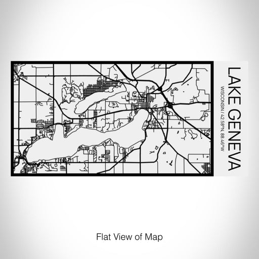 Rendered View of Lake Geneva Wisconsin Map on 17oz Stainless Steel Insulated Cola Bottle in Stainless in Matte White