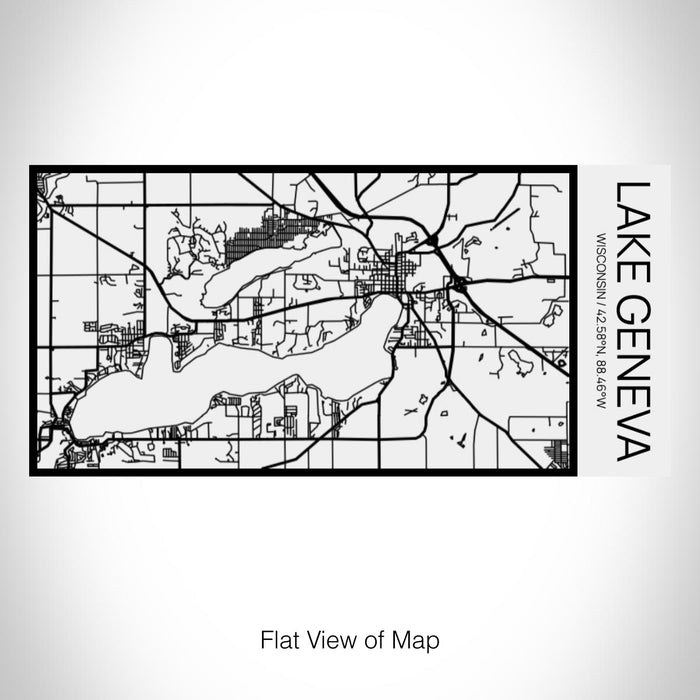 Rendered View of Lake Geneva Wisconsin Map on 17oz Stainless Steel Insulated Cola Bottle in Stainless in Matte White