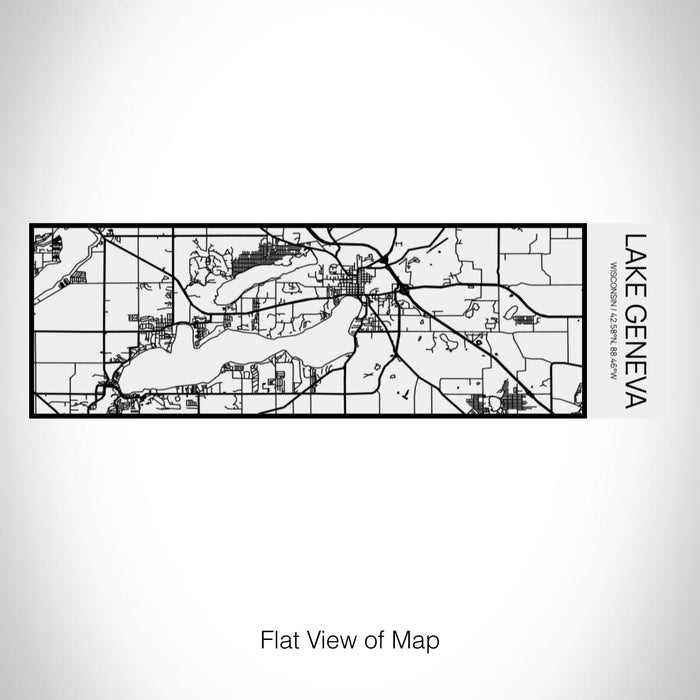 Rendered View of Lake Geneva Wisconsin Map on 10oz Stainless Steel Insulated Cup in Matte White with Sliding Lid