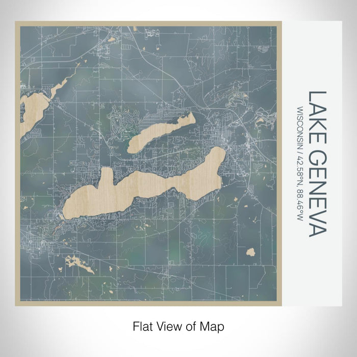 Rendered View of Lake Geneva Wisconsin Map on 17oz Stainless Steel Insulated Tumbler in Afternoon Map Style