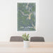 24x36 Lake Hartwell Georgia Map Print Portrait Orientation in Afternoon Style Behind 2 Chairs Table and Potted Plant
