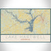 Lake Hartwell Georgia Map Print Landscape Orientation in Woodblock Style With Shaded Background