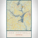 Lake Hartwell Georgia Map Print Portrait Orientation in Woodblock Style With Shaded Background
