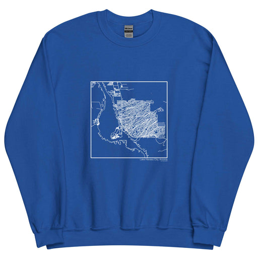 Lake Havasu City Arizona  Map Unisex Crewneck Sweater with City inscription in Royal Blue