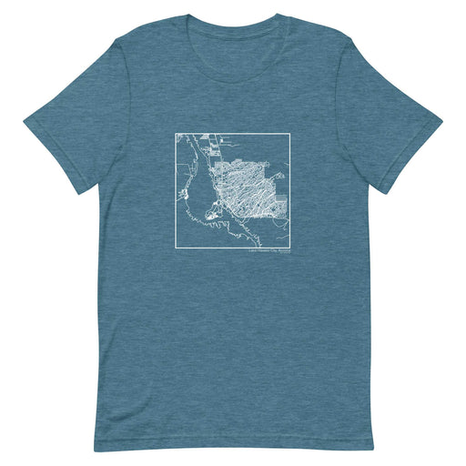 Lake Havasu City Arizona  Map Unisex T-Shirt with City inscription in Heather Teal