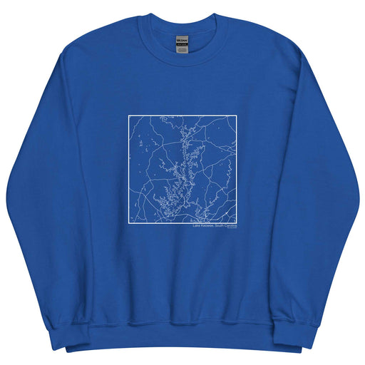 Lake Keowee South Carolina  Map Unisex Crewneck Sweater with City inscription in Royal Blue