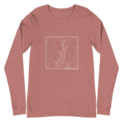 Lake Keowee South Carolina  Map Unisex Long-Sleeve T-shirt with City inscription in Heather Mauve