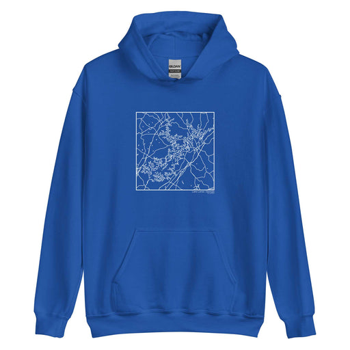Lake Lanier Georgia  Map Unisex Hoodie Sweater with City inscription in Royal Blue