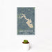 12x18 Lake Livingston Texas Map Print Portrait Orientation in Afternoon Style With Small Cactus Plant in White Planter