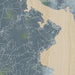 Lake Livingston Texas Map Print in Afternoon Style Zoomed In Close Up Showing Details