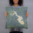 Person holding 18x18 Custom Lake Livingston Texas Map Throw Pillow in Afternoon