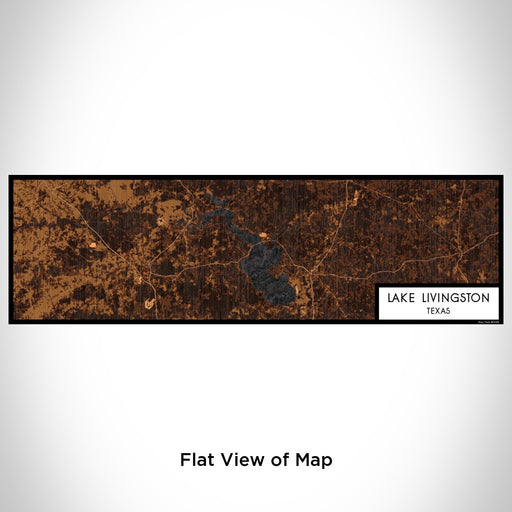 Flat View of Map Custom Lake Livingston Texas Map Enamel Mug in Ember
