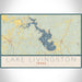 Lake Livingston Texas Map Print Landscape Orientation in Woodblock Style With Shaded Background