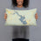 Person holding 20x12 Custom Lake Livingston Texas Map Throw Pillow in Woodblock