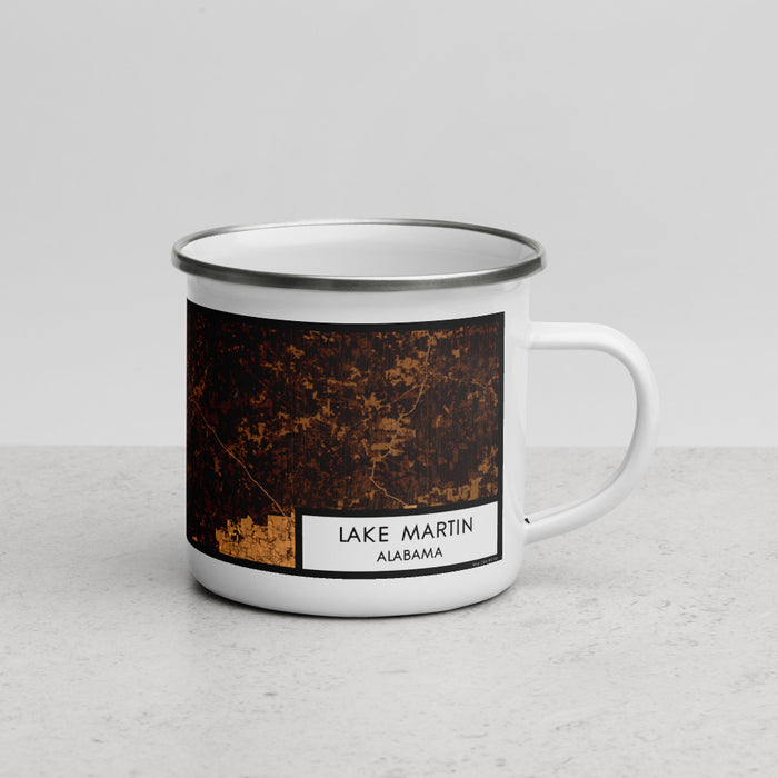 Right View Custom Lake Martin Alabama Map Enamel Mug in Ember