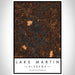 Lake Martin Alabama Map Print Portrait Orientation in Ember Style With Shaded Background