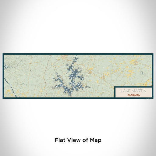 Flat View of Map Custom Lake Martin Alabama Map Enamel Mug in Woodblock