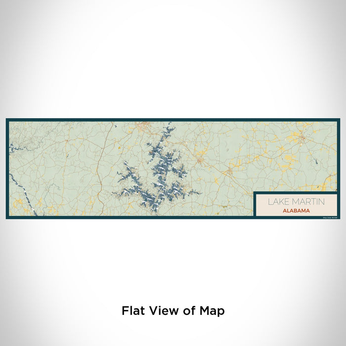 Flat View of Map Custom Lake Martin Alabama Map Enamel Mug in Woodblock