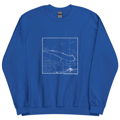 Lake McConaughy Nebraska  Map Unisex Crewneck Sweater with City inscription in Royal Blue