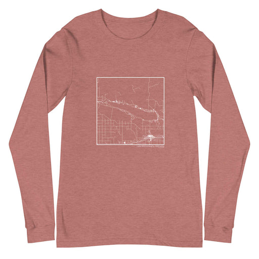 Lake McConaughy Nebraska  Map Unisex Long-Sleeve T-shirt with City inscription in Heather Mauve