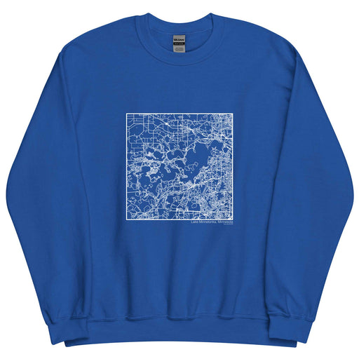 Lake Minnetonka Minnesota  Map Unisex Crewneck Sweater with City inscription in Royal Blue
