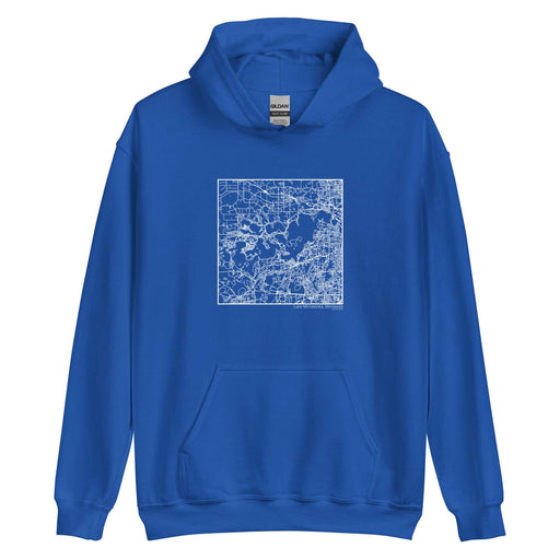 Lake Minnetonka Minnesota  Map Unisex Hoodie Sweater with City inscription in Royal Blue
