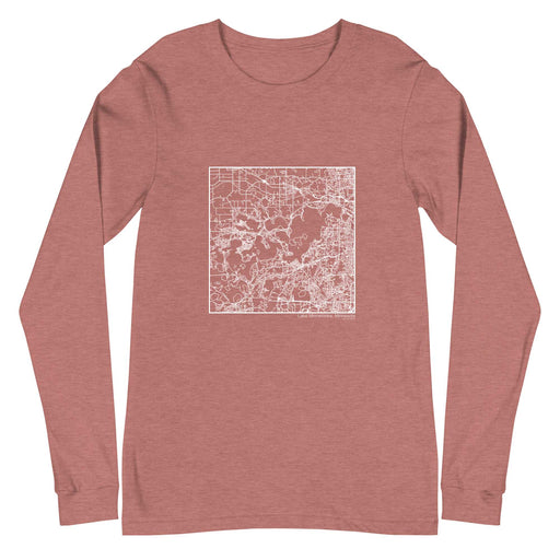 Lake Minnetonka Minnesota  Map Unisex Long-Sleeve T-shirt with City inscription in Heather Mauve