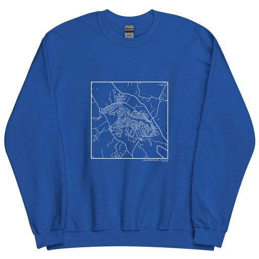 Lake Monticello Virginia  Map Unisex Crewneck Sweater with City inscription in Royal Blue