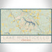 Lake Monticello Virginia Map Print Landscape Orientation in Woodblock Style With Shaded Background
