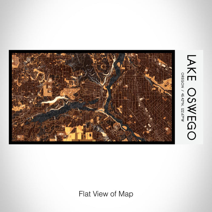 Rendered View of Lake Oswego Oregon Map on 17oz Stainless Steel Insulated Bottle with printed ember style map