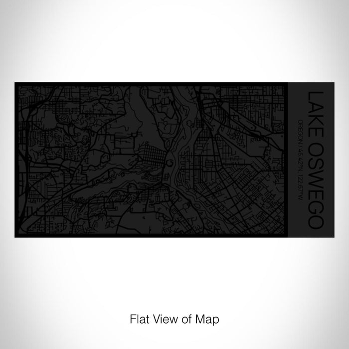 Rendered View of Lake Oswego Oregon Map on 17oz Stainless Steel Insulated Cola Bottle in Stainless in Matte Black