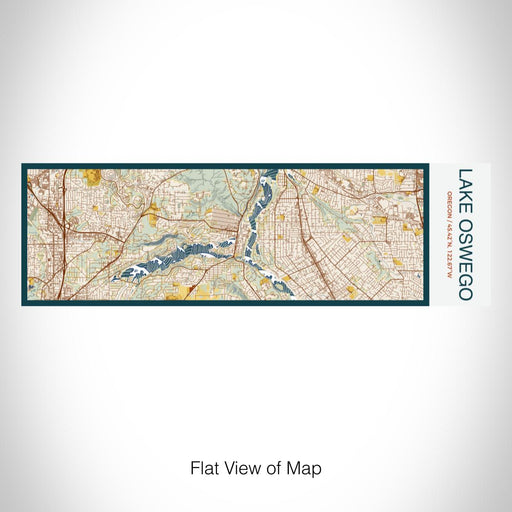 Rendered View of Lake Oswego Oregon Map on 10oz Stainless Steel Insulated Cup in Woodblock with Sliding Lid