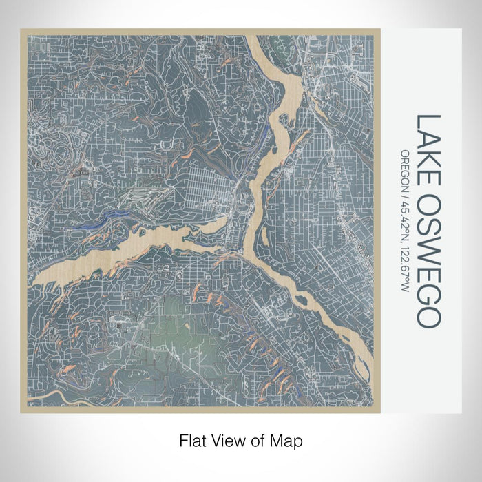 Rendered View of Lake Oswego Oregon Map on 17oz Stainless Steel Insulated Tumbler in Afternoon Map Style