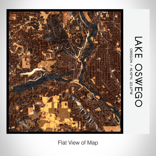 Rendered View of Lake Oswego Oregon Map on 17oz Stainless Steel Insulated Tumbler in Ember Map Style