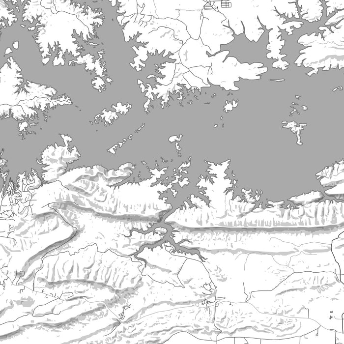 Lake Ouachita Arkansas Map Print in Classic Style Zoomed In Close Up Showing Details
