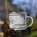 Right View Custom Lake Ouachita Arkansas Map Enamel Mug in Classic on Grass With Trees in Background