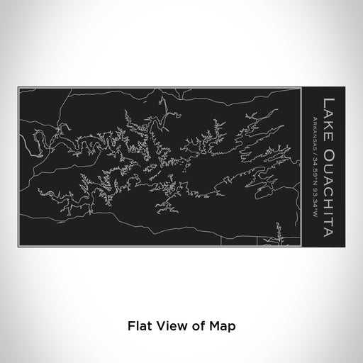 Rendered View of Lake Ouachita Arkansas Map Engraving on 17oz Stainless Steel Insulated Cola Bottle in Black