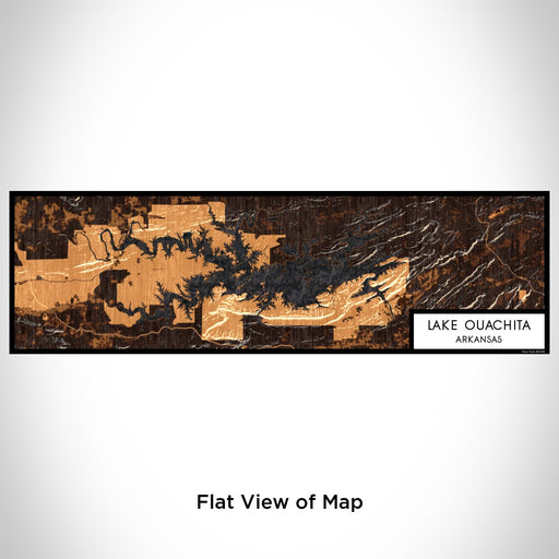 Flat View of Map Custom Lake Ouachita Arkansas Map Enamel Mug in Ember