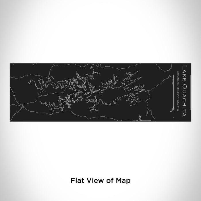 Rendered View of Lake Ouachita Arkansas Map Engraving on 10oz Stainless Steel Insulated Cup with Sliding Lid in Black