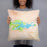 Person holding 18x18 Custom Lake Ouachita Arkansas Map Throw Pillow in Watercolor