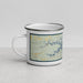 Left View Custom Lake Ouachita Arkansas Map Enamel Mug in Woodblock